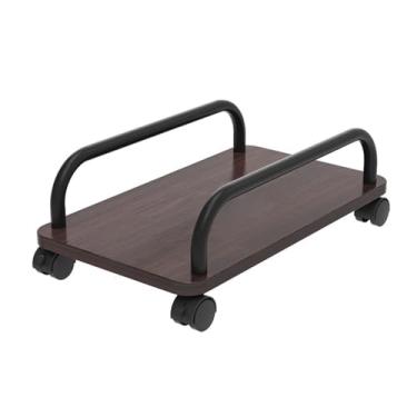 Imagem de Suporte para CPU Suporte portátil para cpu, suporte móvel para pc, escritório, desktop, base para pc com 4 rodas giratórias, suporte para pc para jogos Suporte para CPU(Brown)
