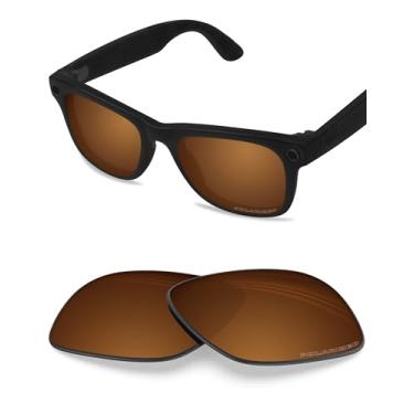 Imagem de BLAZERBUCK Lentes de reposição polarizadas anti-sal para óculos de sol RayBan Meta Wayfarer RW4006 50 mm, Âmbar - Polarizado, 0