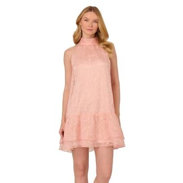 Imagem de Adrianna Papell Vestido curto feminino trapézio Burnout, Blush, 50