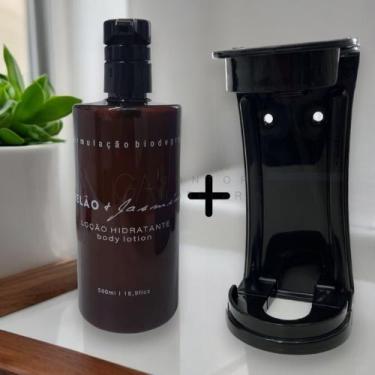 Imagem de Kit Dispenser Loção Hidratante Luxo 500ml Melão e Jasmim com Suporte P