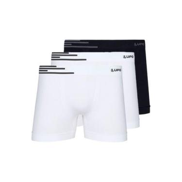 Imagem de Kit com 3 Cuecas Boxer Lupo 436-002 Colorido, Branco, P