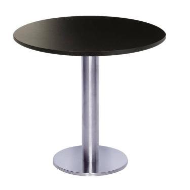 Imagem de Mesa Beta Big Inox 75 Cm (alt) Disco Redondo Tampo Mdp Redondo 70 Cm (larg) X 2,50 Cm (alt) Preto