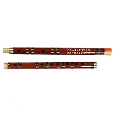Imagem de Flauta de bambu instrumento musical de flauta de bambu amargo para iniciantes desempenho profissional (cor: C)