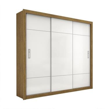 Imagem de Guarda Roupa Roupeiro Lotse 3 Portas De Correr 4 Gavetas Carioca Cinamomo Branco