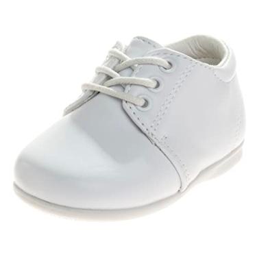 Imagem de Josmo Sapatos para bebês meninos e meninas primeiro caminhada botas clássicas couro macio formal berço sapatos tamanho infantil - criança pequena, Branco claro, 18