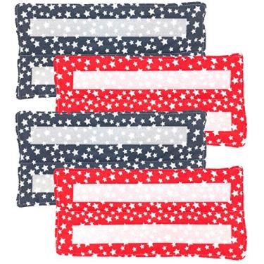 Imagem de Esponjas de esfregão reutilizáveis molhadas para jatos molhados Swiffer, refil de algodão lavável ecológico para esfregar chão molhado (estrelas vermelhas brancas e azuis) pacote com 4