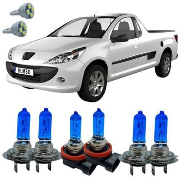 Imagem de Kit Lampadas Super Branca 8500k Peugeot Hoggar + Led T10 - Cinoy/Qualy