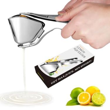 Imagem de Elyssnova Espremedor de limão de aço inoxidável, espremedor de limão resistente, espremedor de frutas cítricas manual, espremedor manual que espreme facilmente todo o suco