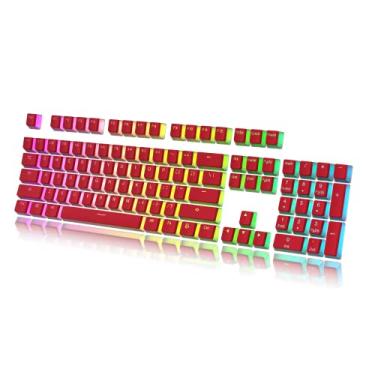 Imagem de Teclas HK Gaming 108 Double Shot PBT Pudding Ansi/ISO - Teclado de perfil OEM 60% / 87 TKL / 104/108 MX Switches retroiluminado (vermelho)