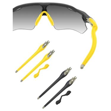 Imagem de HILEEN Óculos de sol de substituição cinza claro para óculos de sol Oakley Radar EV Path Pitch Advancer - preto + amarelo