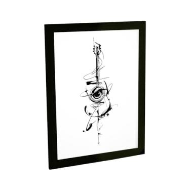 Imagem de Quadro Decorativo Violão Ilustração Desenho Grunge Musica Rock Decoração Poster Quarto Sala
