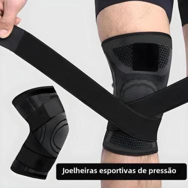 Imagem de Joelheiras de Nylon para Esportes - Com Banda de Compressão para Fitne