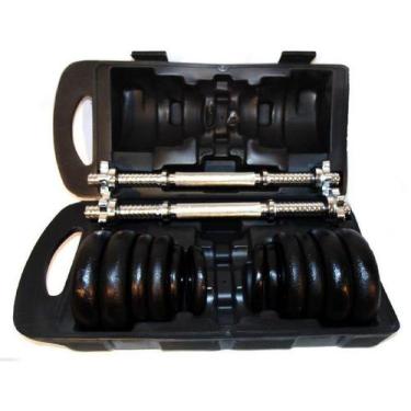 Imagem de Kit Completo Wct Fitness Anilhas + Halteres Na Maleta 20Kg