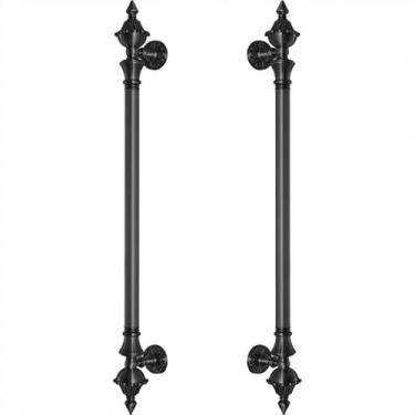 Imagem de Puxador Duplo Classic 1000mm Bronze Antigo Porta Pivotante Correr Passagem 1m Madeira Vidro Colonial 100 cm Clássico Rústico Retrô Máxima Metais (Preto Fosco)