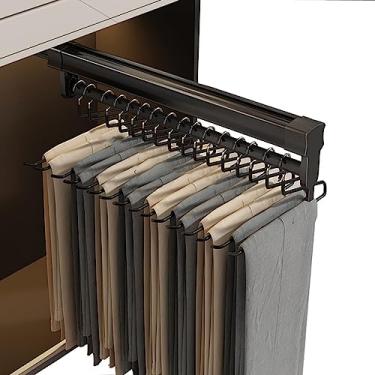 Imagem de CUTPOIY Cabide extensível para calças de 26 a 61 cm, varão de pendurar para armário para mapa de calças, cabide ajustável para economizar espaço, preto (tamanho: 36 cm/14,2 pol.) (61 cm)