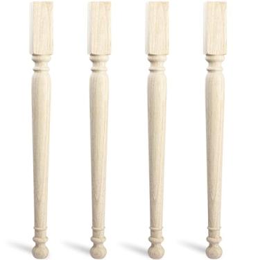Imagem de La Vane 73,7 x 5,8 x 5,8 cm pernas de mesa finas de madeira, conjunto de 4 pernas de bancada de substituição maciças inacabadas de madeira maciça, colunas de armário de ilha de cozinha para banco