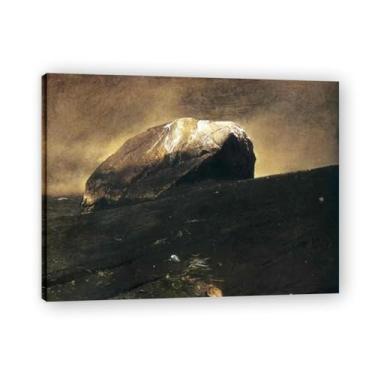 Imagem de LKXGRRSFG Impressão em tela The Brightness Of Stone Andrew Wyeth - Arte de realismo americano, aquarela e pintura de têmpera de ovo para decoração de casa 20 x 26 cm