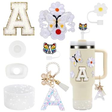 Imagem de Conjunto de acessórios de copo de 15 peças para copo Stanley Cup 850 g 1,134 g copo com alça, incluindo capa de canudo de silicone e bota, tampa à prova de derramamento, pingentes Stanley, pingente de