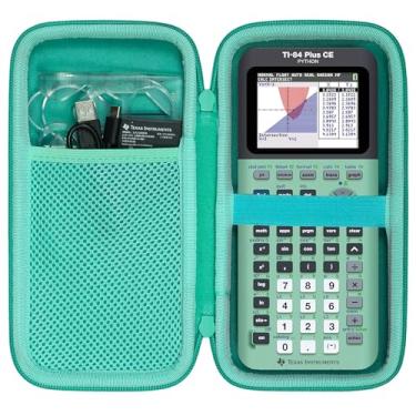 Imagem de co2CREA Estojo de transporte para Texas Instruments TI-84 Plus CE Python Enhanced/TI-84/TI-Nspire CX II CAS/TI-Nspire CX II/TI-83 Plus/TI-89 Titanium/TI-85/TI-86 Color Graphing Calculator, Mint Case