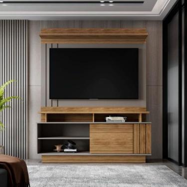Imagem de Estante Painel Home para TV 55" Goiás Grigio Fosco/Amêndoa- MABE MAGAZ