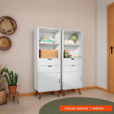 Imagem de Estante Nice 1 PT 2 GV Branca - Mobly