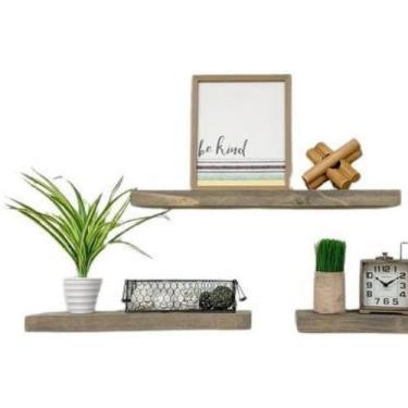 Imagem de Kit 3 Prateleiras Suporte Invisível Madeira Maciça 40-45-50 - Loja Do 