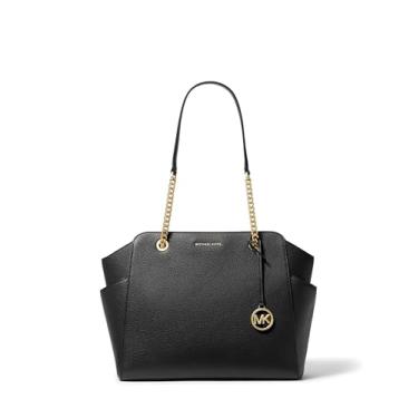 Imagem de Michael Kors Jacquelyn Bolsa de corrente com zíper superior médio, Preto, One Size