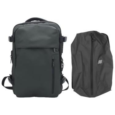 Imagem de Mochila de Compressão a Vácuo de Grande Capacidade 36-55L Backpack de Viagem Expansível Com Alças de Ombro de Esponja e Correia de Fixação para Laptop de 16 Polegadas (Verde)