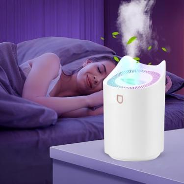 Imagem de Blingbin Umidificadores para quarto, umidificador de ar de bocal duplo de 3L para casa com luz noturna que muda de cor, umidificador portátil silencioso de névoa fria para bebê, escritório, 3 modos de
