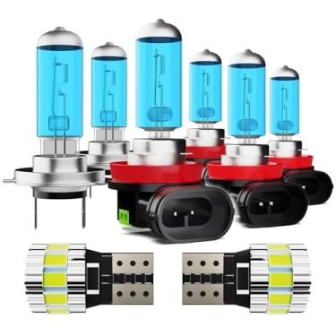 Imagem de ZPXGIZT Lâmpadas adequadas para Ford Fusion 2006-2018, conjunto de lâmpadas de farol de halogêneo de alto desempenho e luzes de placa de veículo, H7 H11 H11 Faróis de neblina de farol alto e baixo