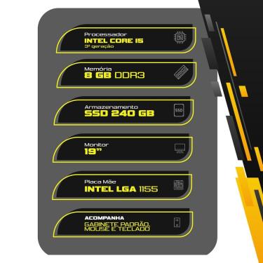 Imagem de Computador Desktop I5 8gb Ram Ssd 240gb 19" Teclado E Mouse