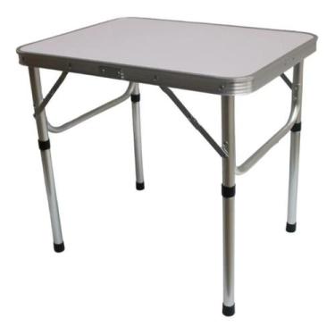 Imagem de Mesa Camping Área Externa Dobrável Vira Maleta em Alumínio e Plástico 