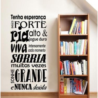 Imagem de Adesivo Decorativo de Parede Frase Tenha Esperança e Sorrir - Gaudesiv