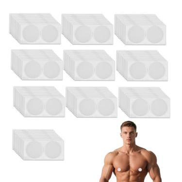 Imagem de lasuroa 100 Peças /50 Pares Protetores de Mamilos Masculinos, Protetores de Mamilos Brancos em PE Protetor Invisível Contra Atrito para Corrida Ginásio Esportes e Uso Diário
