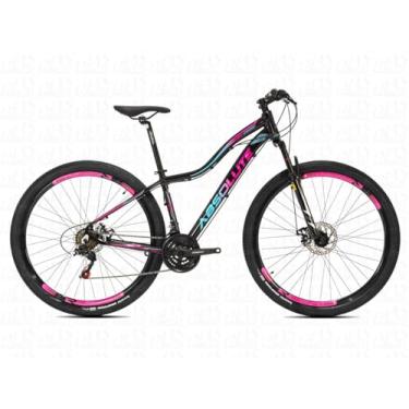 Imagem de Bike Feminina Absolute Hera Aro 29 Alumínio 6061 Leve e Resistente 24V Relação 3x8 Suspensão Dianteira Freio a Disco para Trilhas e Uso Urbano,15,Preto Rosa Azul