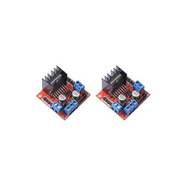 Imagem de Pacote com 2 módulos de placa controladora de motor L298N Dual H Bridge DC Stepper compatível com projetos elétricos Ar-duino, robô de carro inteligente