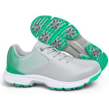 Imagem de Sapatos De Golfe à Prova D'água Para Homens Treinadores De Golfe 7 Spike Walking Footwears Outdoor Golf Training, Green, 8 UK