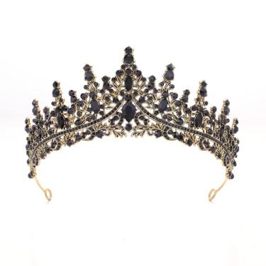 Imagem de Feltent Tiara para mulheres, coroas de rainha de cristal, tiaras de princesa com strass, tiara de casamento para meninas, acessórios de cabelo para noiva, para fantasia de Halloween, festa de