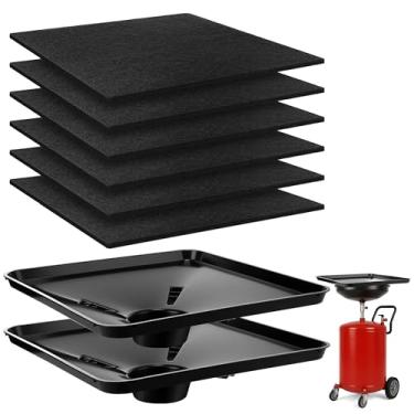Imagem de Saillong 2 peças de bandeja de drenagem de transmissão para drenos de óleo, 6 peças de almofada de respingo de óleo de 56 cm, funil de panela de drenagem de transmissão grande de 59,9 cm para embaixo