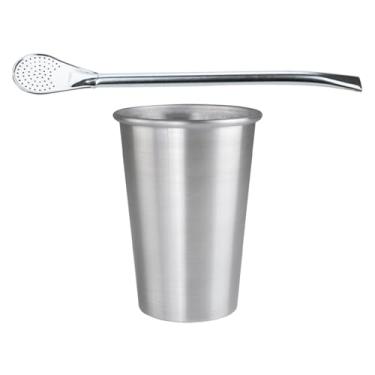 Imagem de COPO DE TERERÉ ALUMÍNIO CROMADO + BOMBA DE TERERÉ INOX