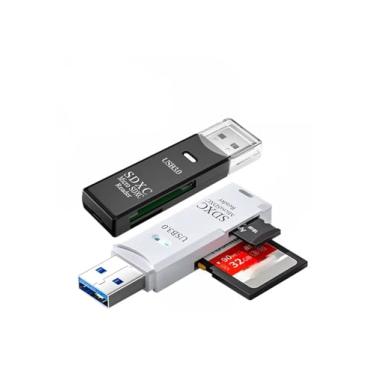 Imagem de Leitor de cartão SD USB 3.0 para PC, adaptador micro SD para USB, leitor de cartão para câmera, leitor de cartão de memória, leitor de cartão para laptop (1 unidade USB 3.0) BRANCO OU PRETO