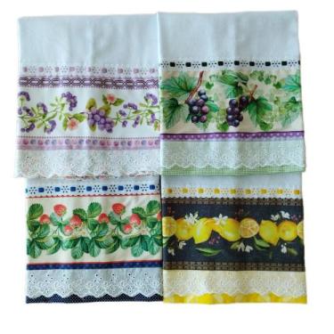 Imagem de Pano de Prato Sacaria 100% Algodão Estampas Variadas 50 cm x 80 cm - 4