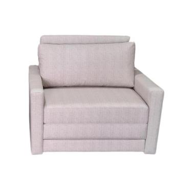 Imagem de Poltrona Cama Solteiro Tecido Acquablock - 4R Estofados, Linhão Bege