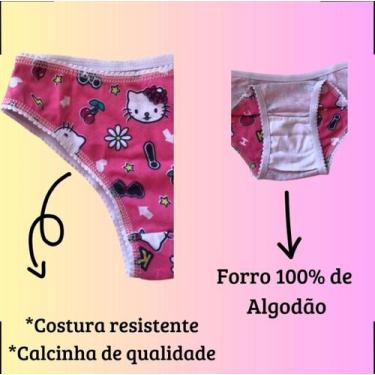 Imagem de Kit 6 calcinhas infantil menina conforto em algodão - Deia, G