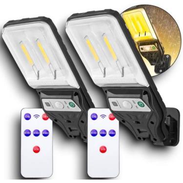 Imagem de Luminária Pública Luz Solar Externo Controle Remoto Refletor LED Trans