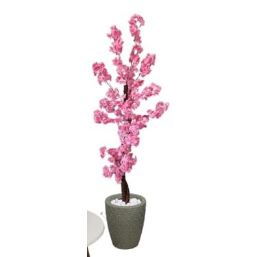 Imagem de Árvore Cerejeira Artificial Japonesa Rosa 150cm Vaso Decorativo(Coluna Cinza)