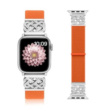 Imagem de Chinber Pulseiras de nylon compatíveis com Apple Watch séries 10, 9, 8, 7, 6, 5, 4 e 3 de 38 mm, 40 mm, 40 mm, 41 mm, 42 mm, 45 mm, 46 mm, 49 mm, SE, Ultra 2 1