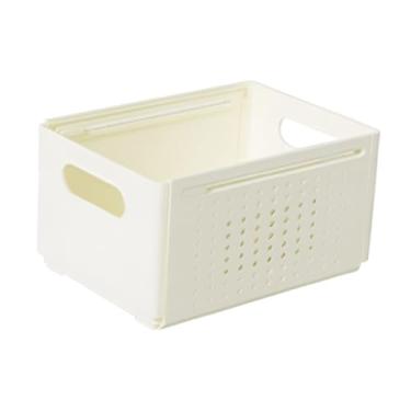 Imagem de ＫＬＫＣＭＳ Caixa de gaveta retrátil com alças, solução de armazenamento para armário e mesa, Meio Branco, Tamanho real