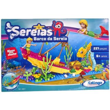 Imagem de Blocos Para Montar Barco da Sereia 221 Peças Sereias - Xalingo