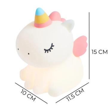 Imagem de Luminária Abajur Unicórnio Silicone Infantil Touch Luz Toque - Friburg